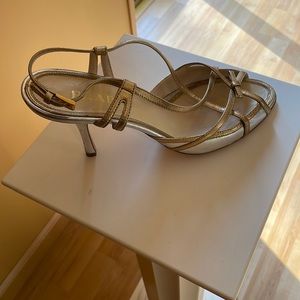 Authentic Prada Silver-Gold slingback, size 37.5